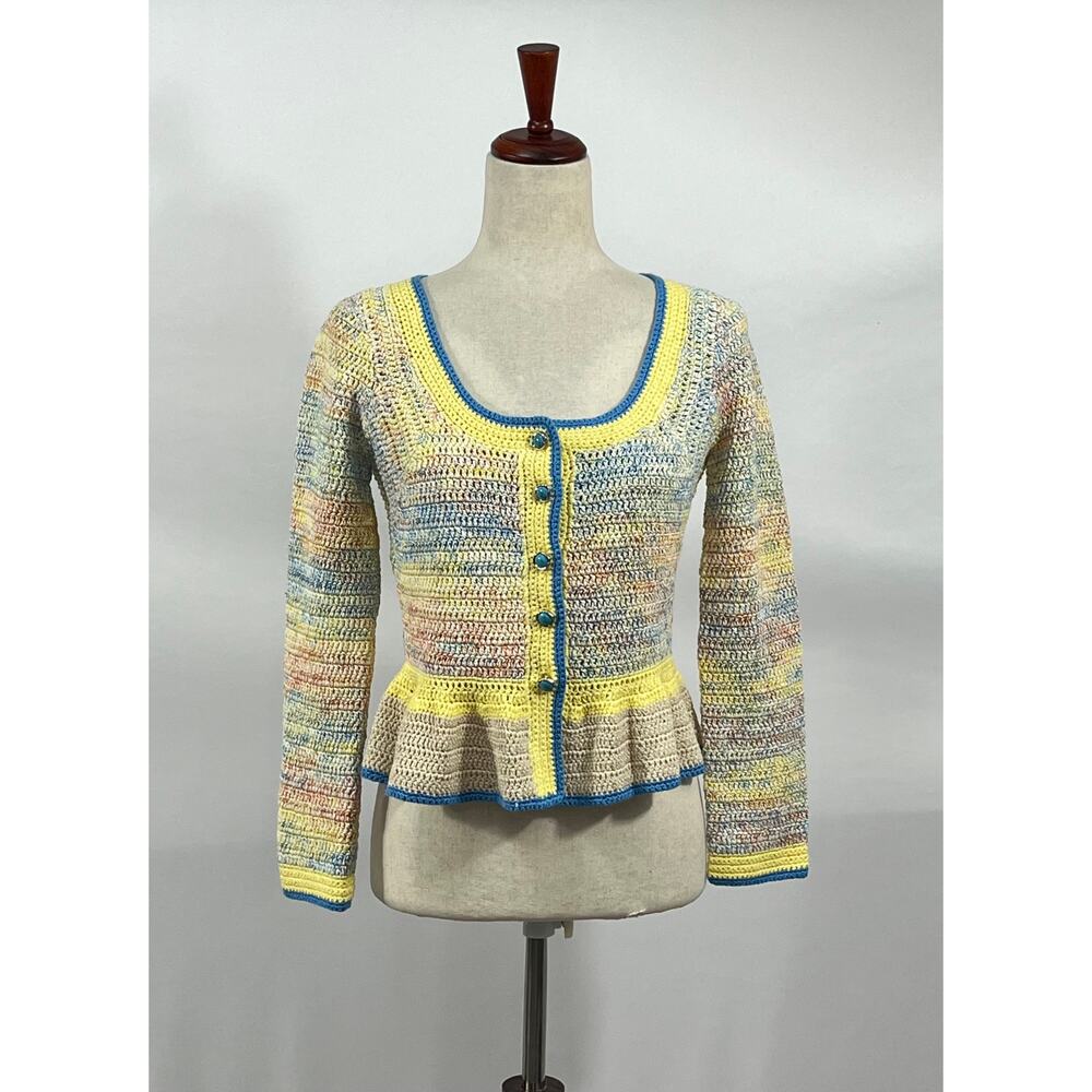 HUNTER BELL Sz XS Guiliana Striped Cotton Knit Cardigan Sweater NEW - Picture 2 of 13